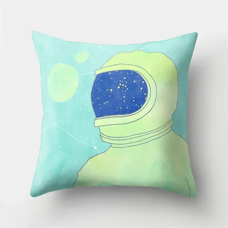 Cartoon planet astronaut pillow case bedroom square cushion cover
