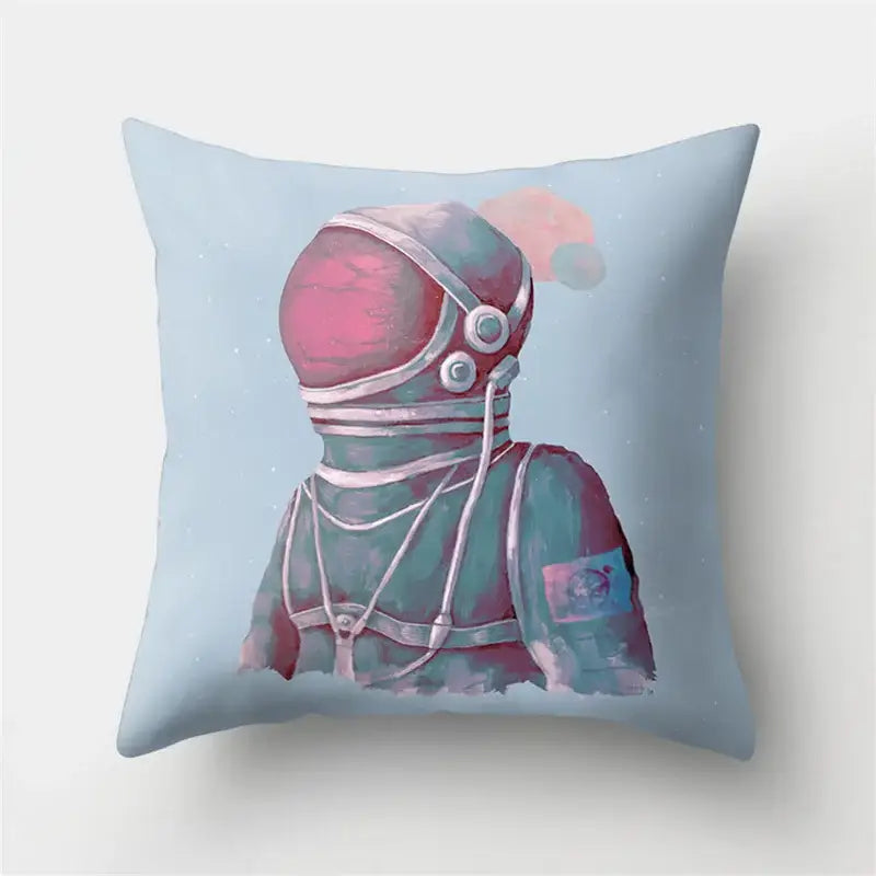 Cartoon planet astronaut pillow case bedroom square cushion cover