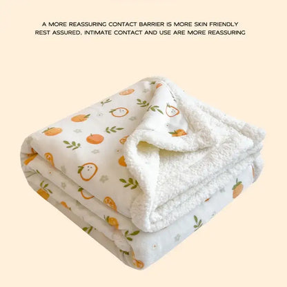 Cartoon printed lamb wool cream dog blanket bedroom throw sofa cover