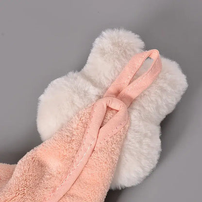 Cartoon rabbit coral fleece hand towel bathroom quick dry terry cloth