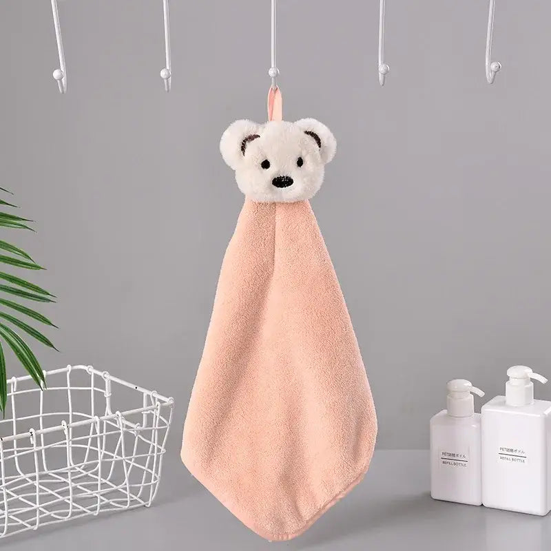 Cartoon rabbit coral fleece hand towel bathroom quick dry terry cloth