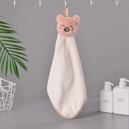 Cartoon rabbit coral fleece hand towel bathroom quick dry terry cloth