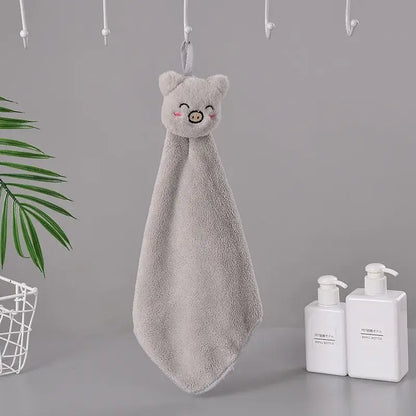 Cartoon rabbit coral fleece hand towel bathroom quick dry terry cloth