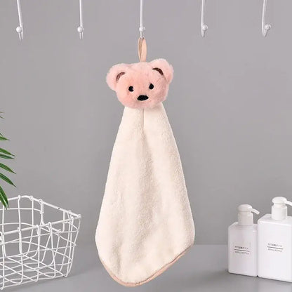 Cartoon rabbit coral fleece hand towel bathroom quick dry terry cloth