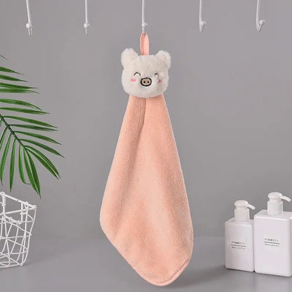Cartoon rabbit coral fleece hand towel bathroom quick dry terry cloth