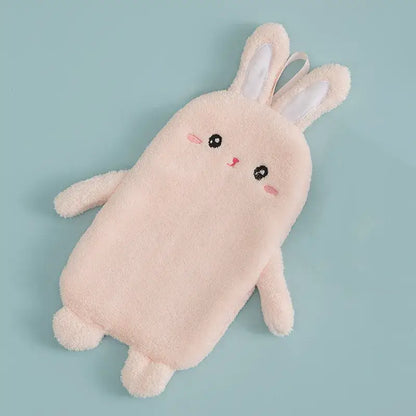 Cartoon rabbit pink & blue microfiber hand towel bathroom decor