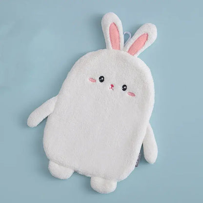 Cartoon rabbit pink & blue microfiber hand towel bathroom decor