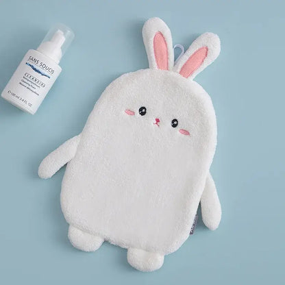 Cartoon rabbit pink & blue microfiber hand towel bathroom decor