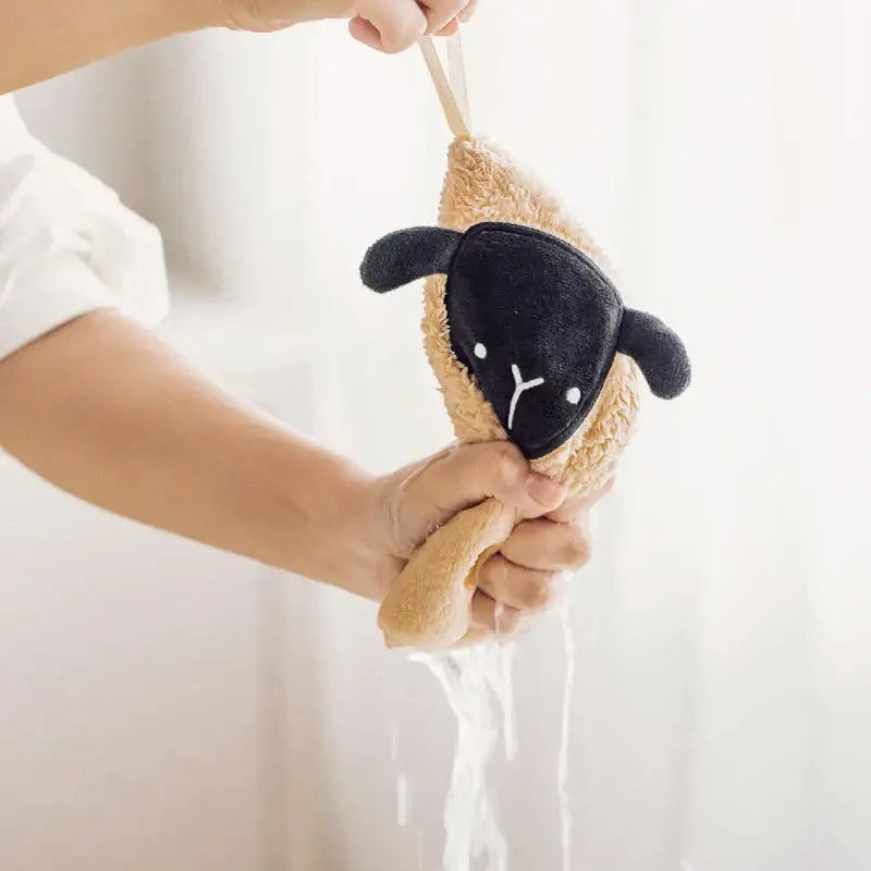 Cartoon sloth hand towels three piece plush kitchen dishcloth set