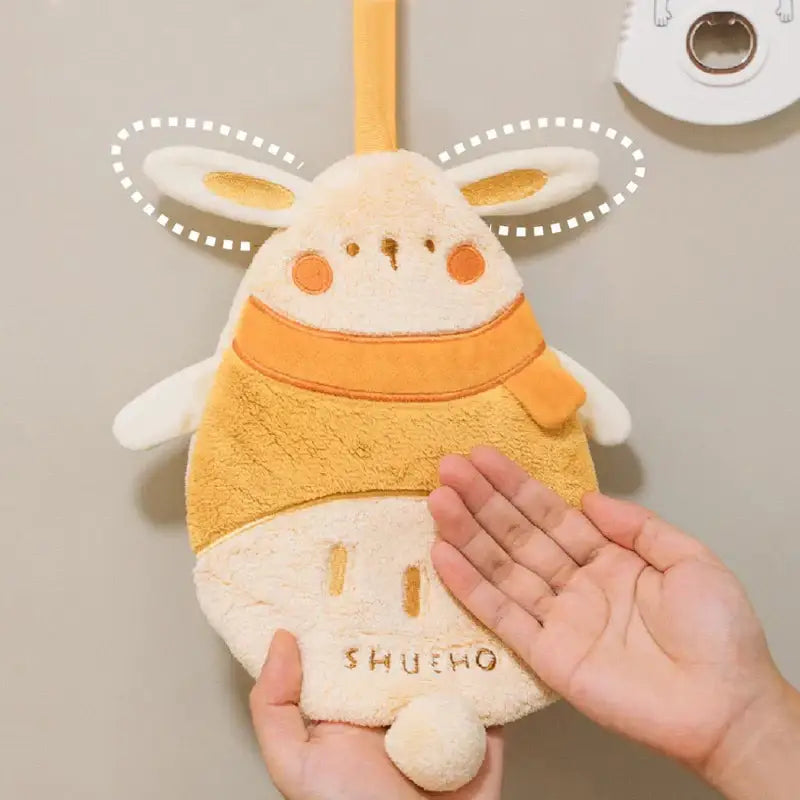 Cartoon sloth hand towels three piece plush kitchen dishcloth set