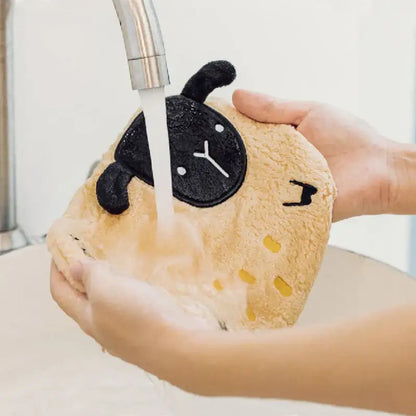Cartoon sloth hand towels three piece plush kitchen dishcloth set