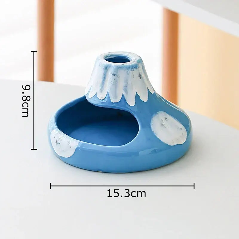 Cartoon volcanic ceramic ashtray red & white office desk decor