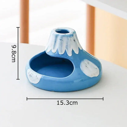 Cartoon volcanic ceramic ashtray red & white office desk decor