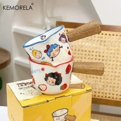Cartoon white italian ceramic measuring cups kitchen strawberry set