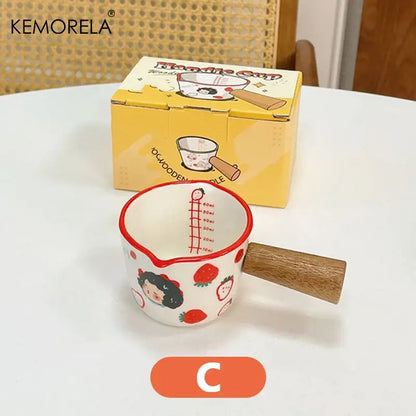 Cartoon white italian ceramic measuring cups kitchen strawberry set