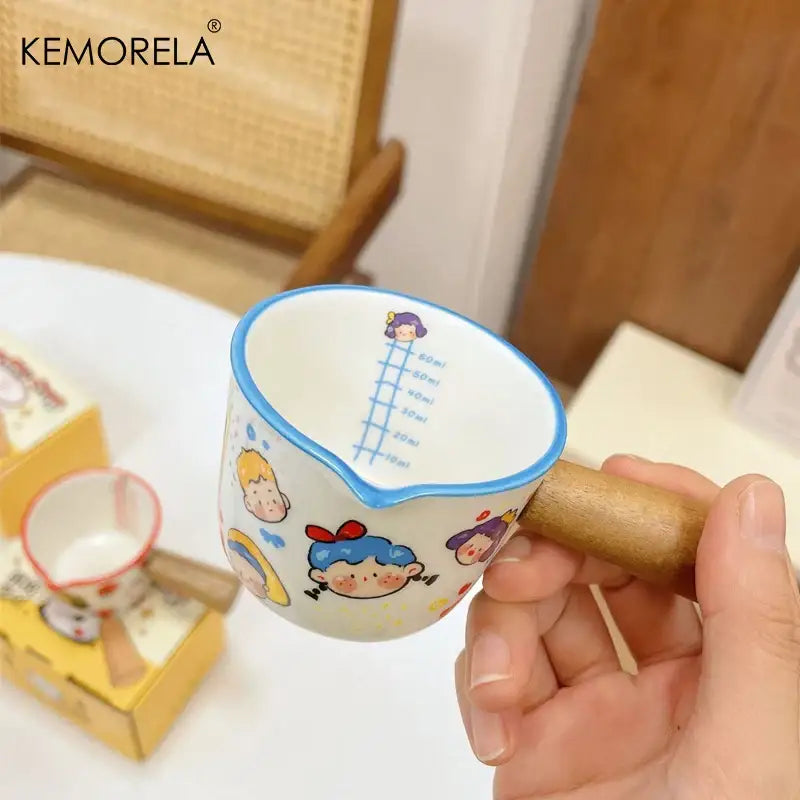 Cartoon white italian ceramic measuring cups kitchen strawberry set