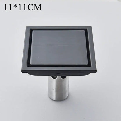 Carved black bronze anti-odor brass floor drain bathroom hardware