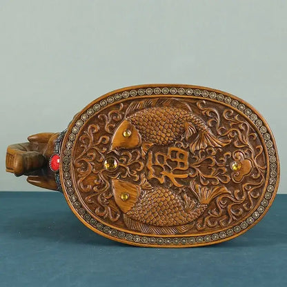 Carved wood elephant wealth attracting ornaments stool living room