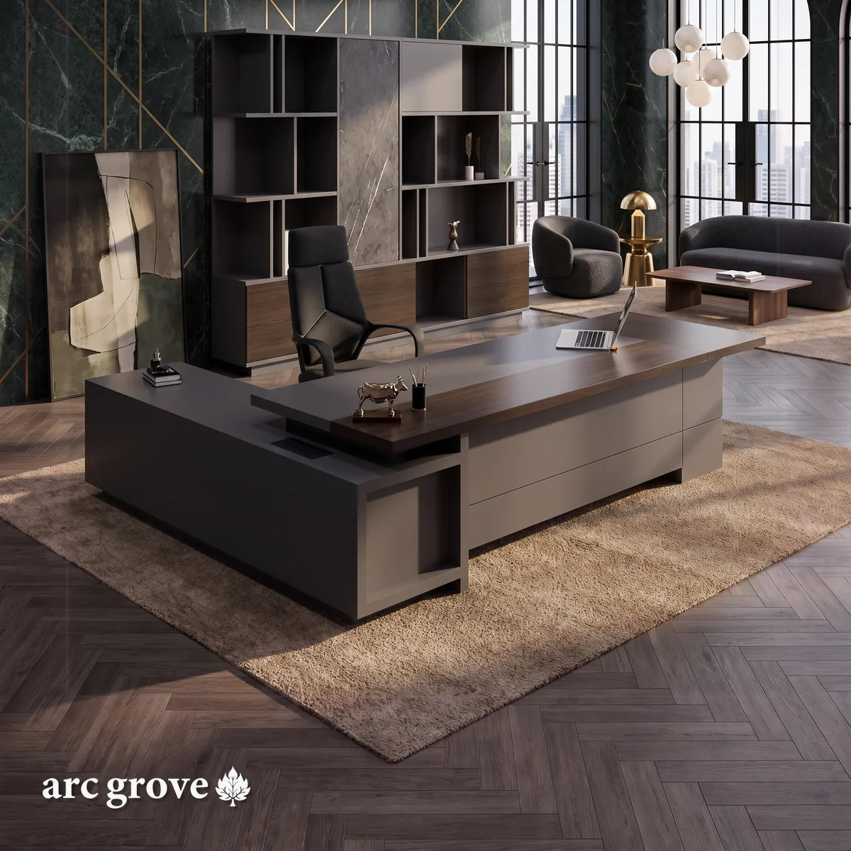 Carwin · Modern L-Shaped Executive Desk