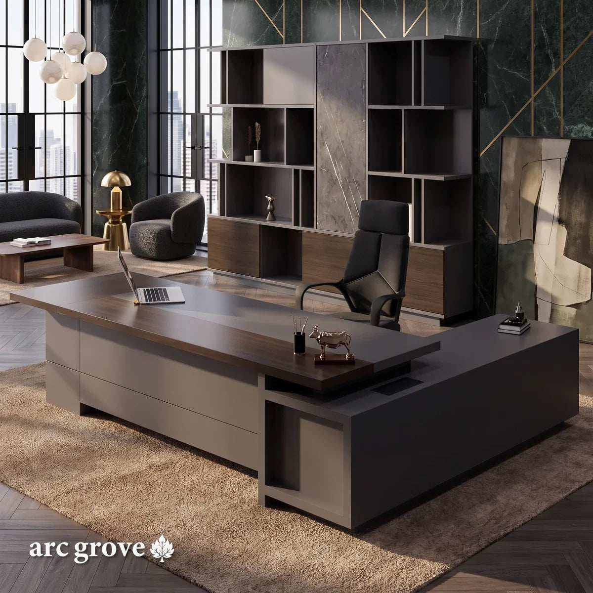 Carwin · Modern L-Shaped Executive Desk