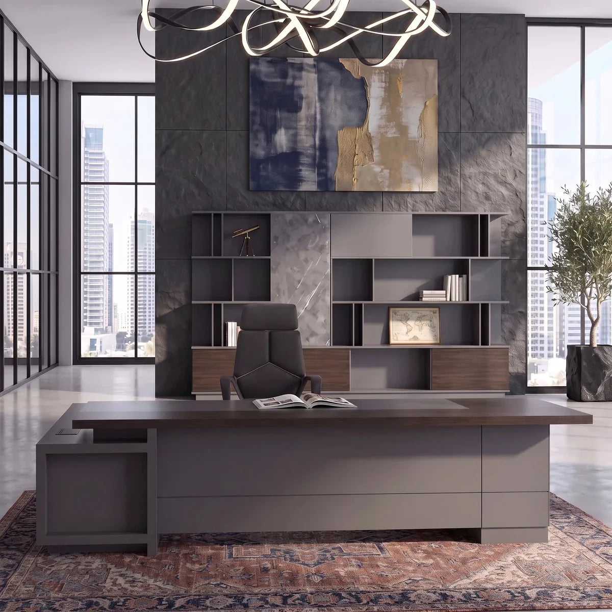 Carwin · Modern L-Shaped Executive Desk