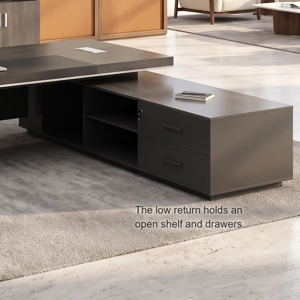 Caspian · Modern L-Shaped Executive Desk