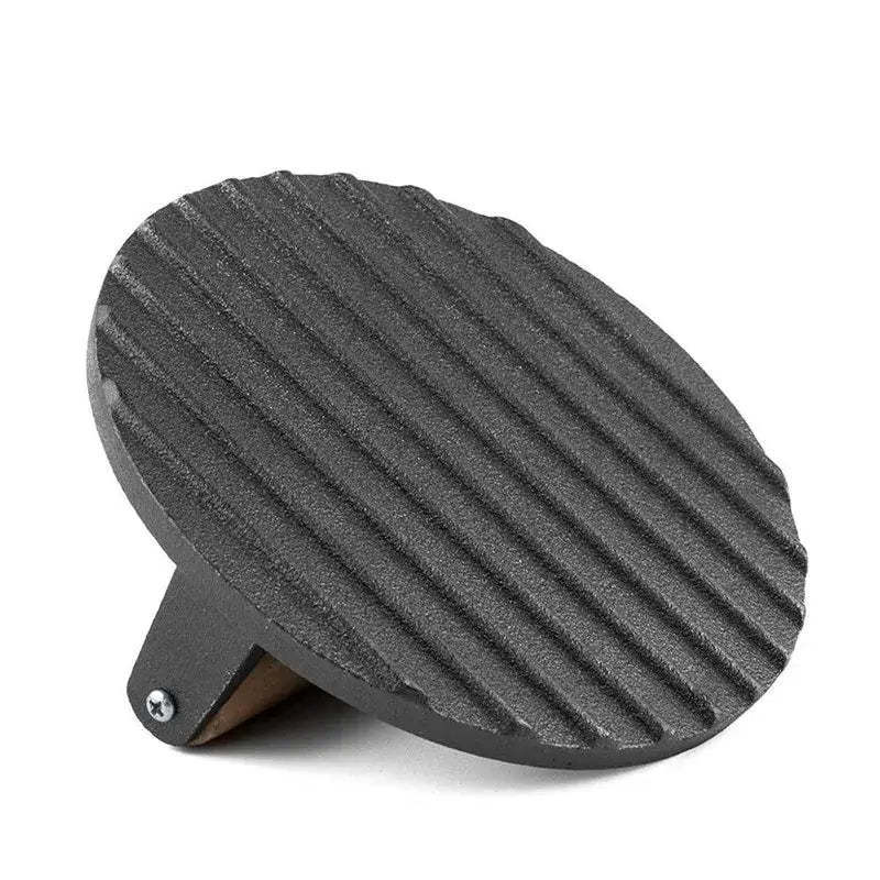 Cast iron steak press plate with wooden handle kitchen tool