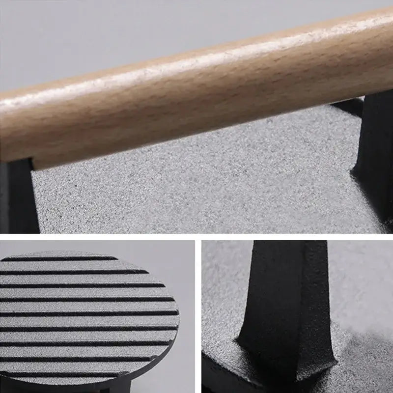 Cast iron steak press plate with wooden handle kitchen tool