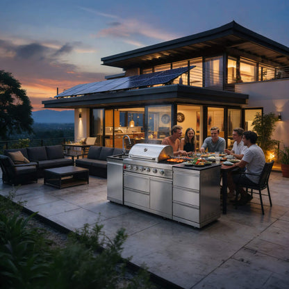 Castelle Flame Deluxe 4-Burner 72000 BTU Stainless Steel BBQ Island (SAK31425)