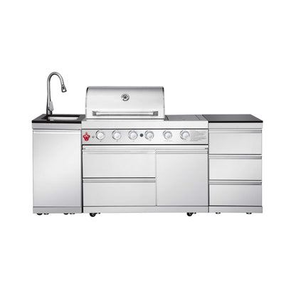 Castelle Flame Deluxe 4-Burner 72000 BTU Stainless Steel BBQ Island (SAK31425)