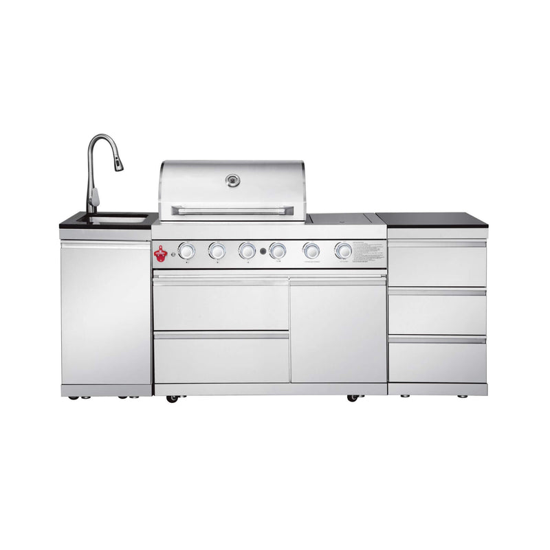 Castelle Flame Deluxe 4-Burner 72000 BTU Stainless Steel BBQ Island (SAK31425)
