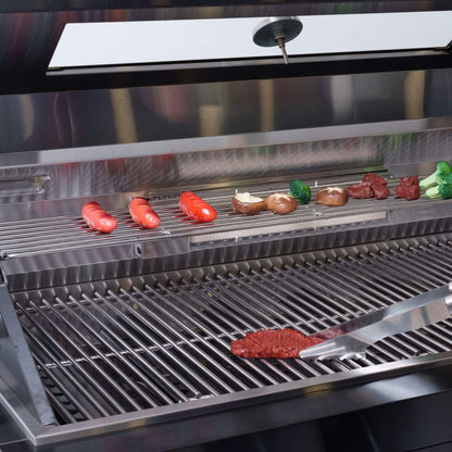 Castelle Flame Premium Black Stainless Steel 6-Burner Gas Grill Kitchen Island With Rotisserie Kit (SAK82641)