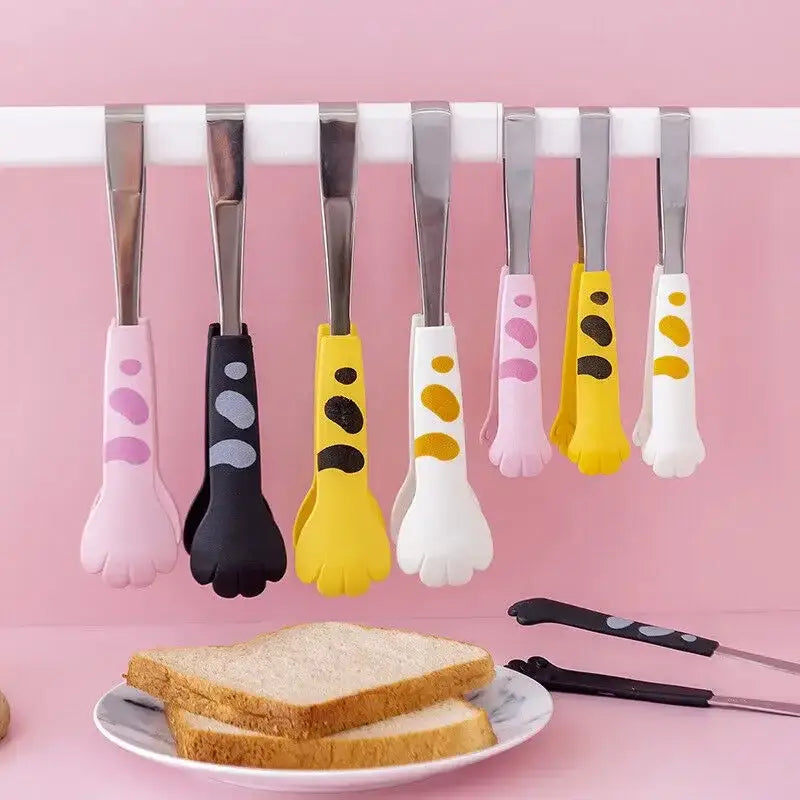 Cat paw stainless steel food tongs kitchen gadgets