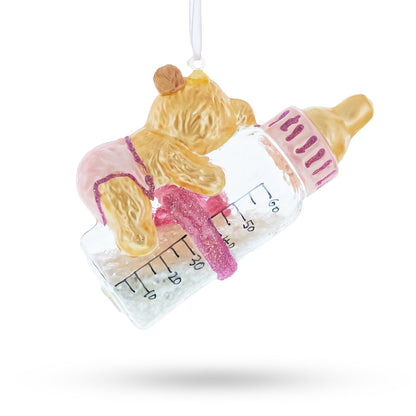 Bear Baby's First Glass Christmas Ornament