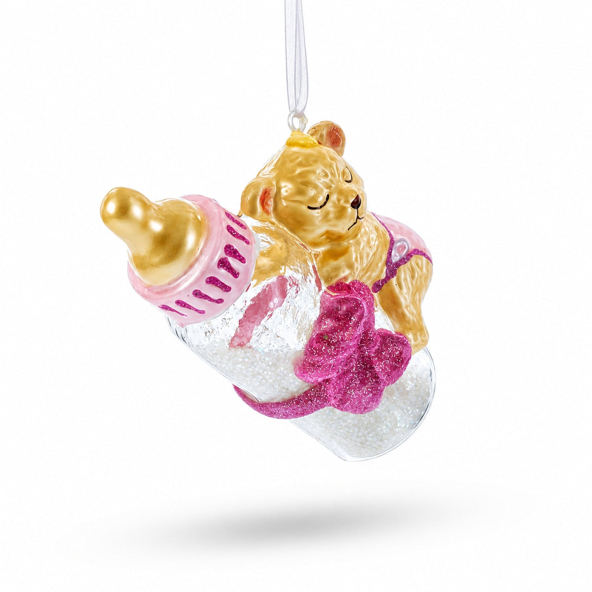 Bear Baby's First Glass Christmas Ornament