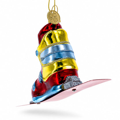 Ski Boot Glass Christmas Ornament
