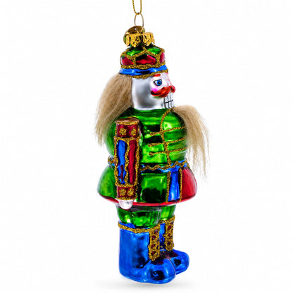 Colorful Nutcracker Glass Christmas Ornament