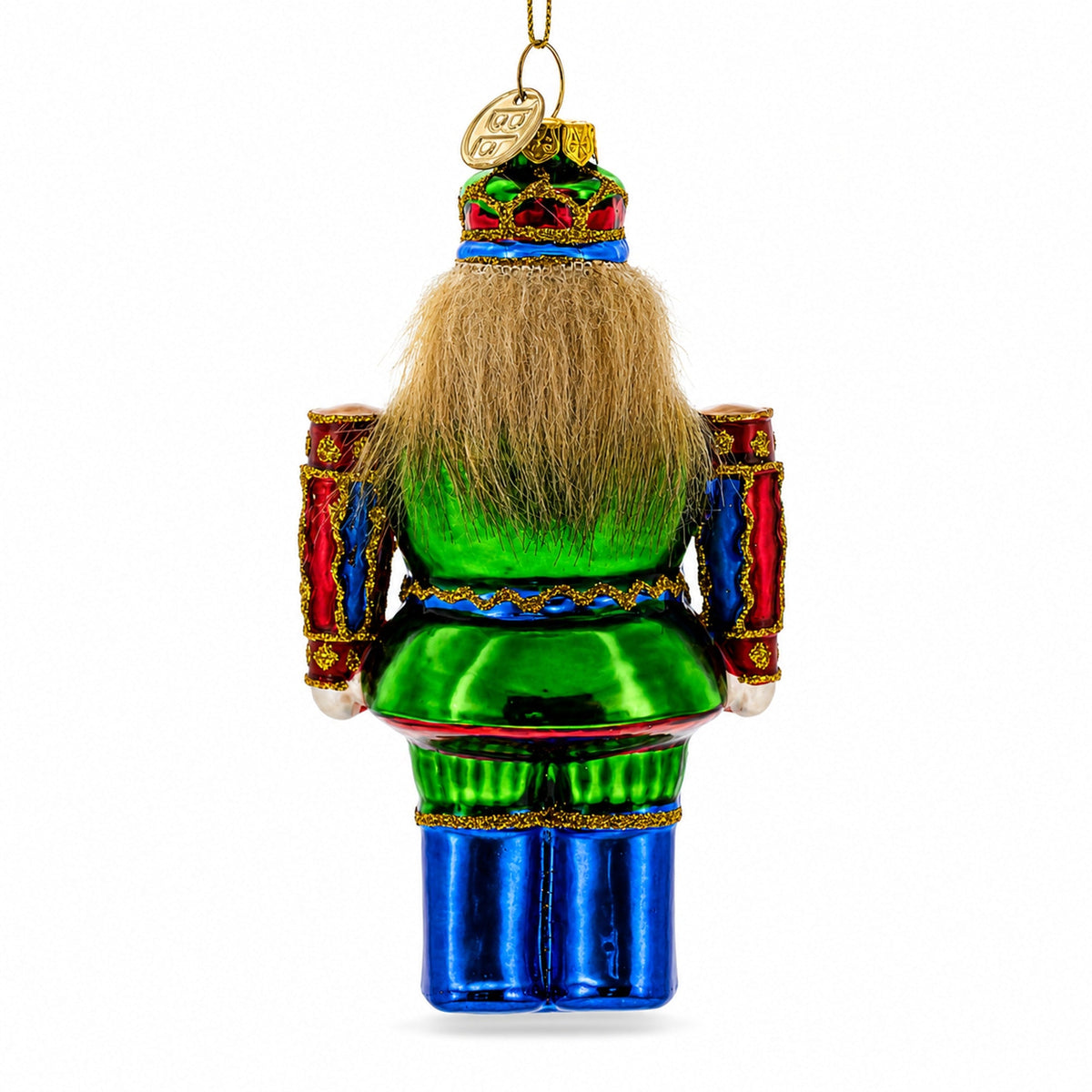 Colorful Nutcracker Glass Christmas Ornament