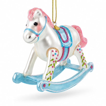 Baby’s First Rocking Horse Glass Christmas Ornament