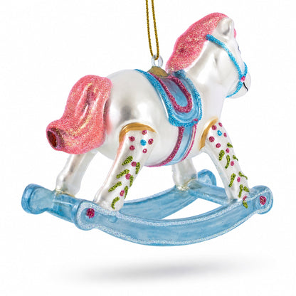 Baby’s First Rocking Horse Glass Christmas Ornament