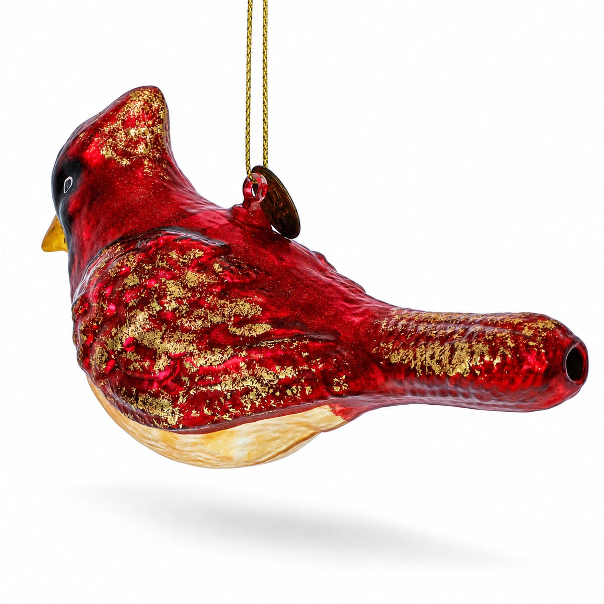Red Cardinal Bird Glittered Glass Christmas Ornament