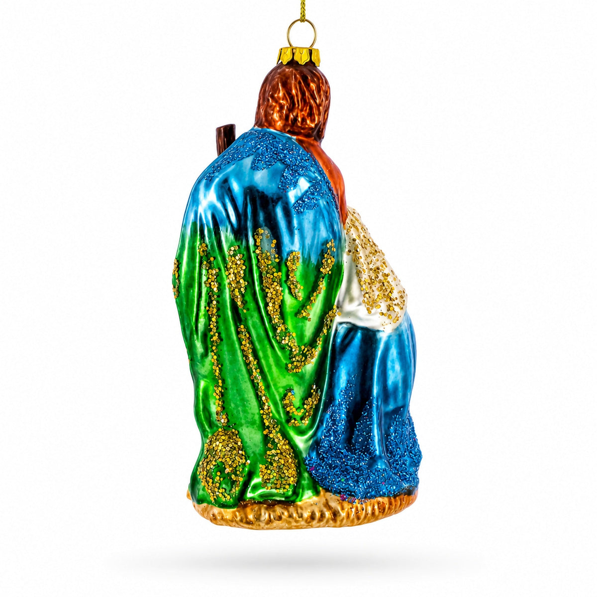 Sacred Holy Family Glass Christmas Ornament