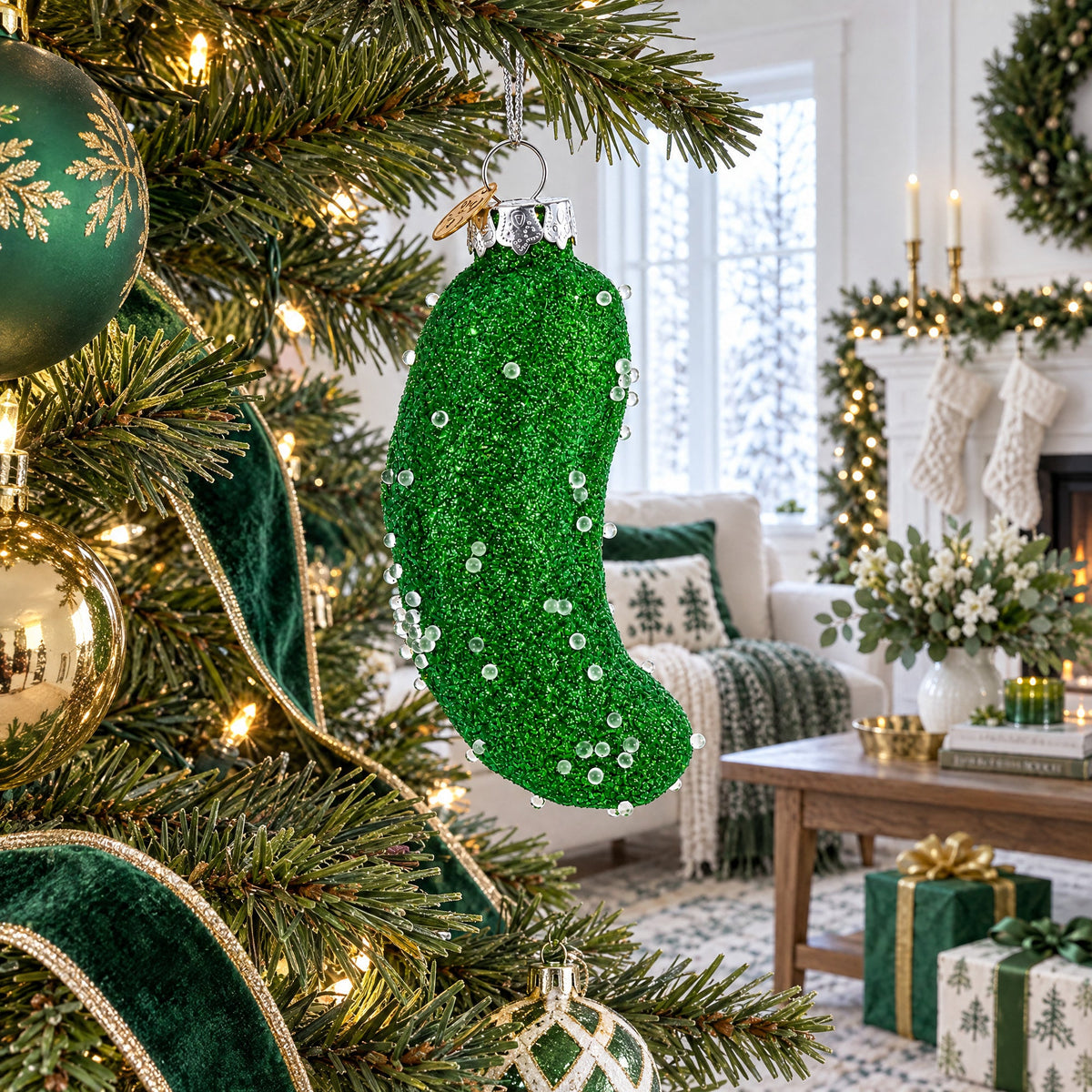 Salted Pickle Glass  Christmas Ornament