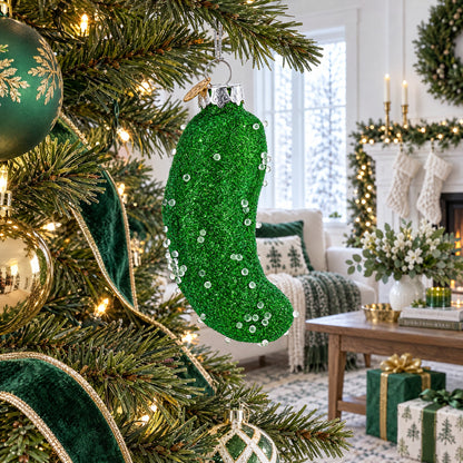 Salted Pickle Glass  Christmas Ornament