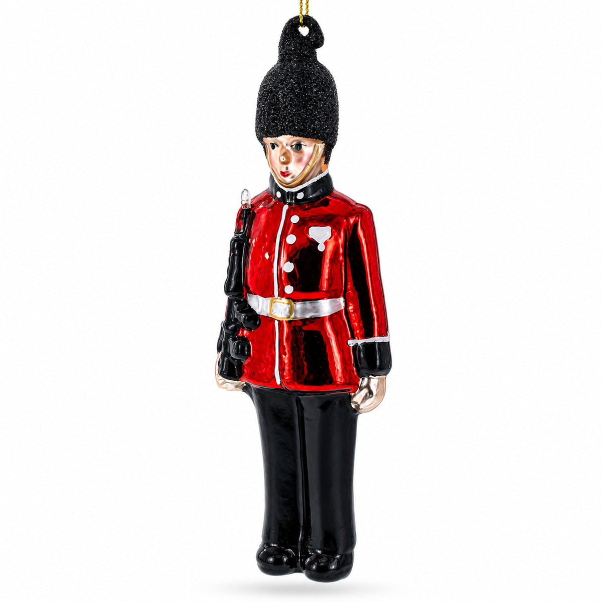 British Royal Guard British Glass Christmas Ornament