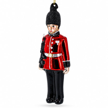 British Royal Guard British Glass Christmas Ornament