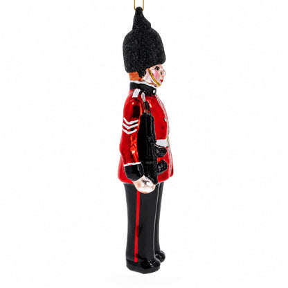 British Royal Guard British Glass Christmas Ornament