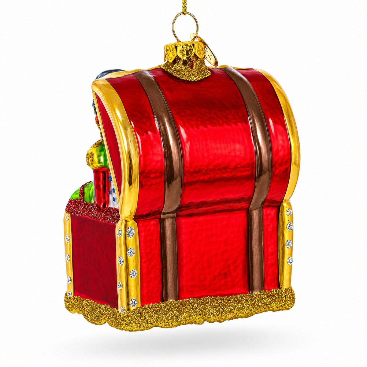 Teddy Bear, Nutcracker, and Gift Chest Glass Christmas Ornament