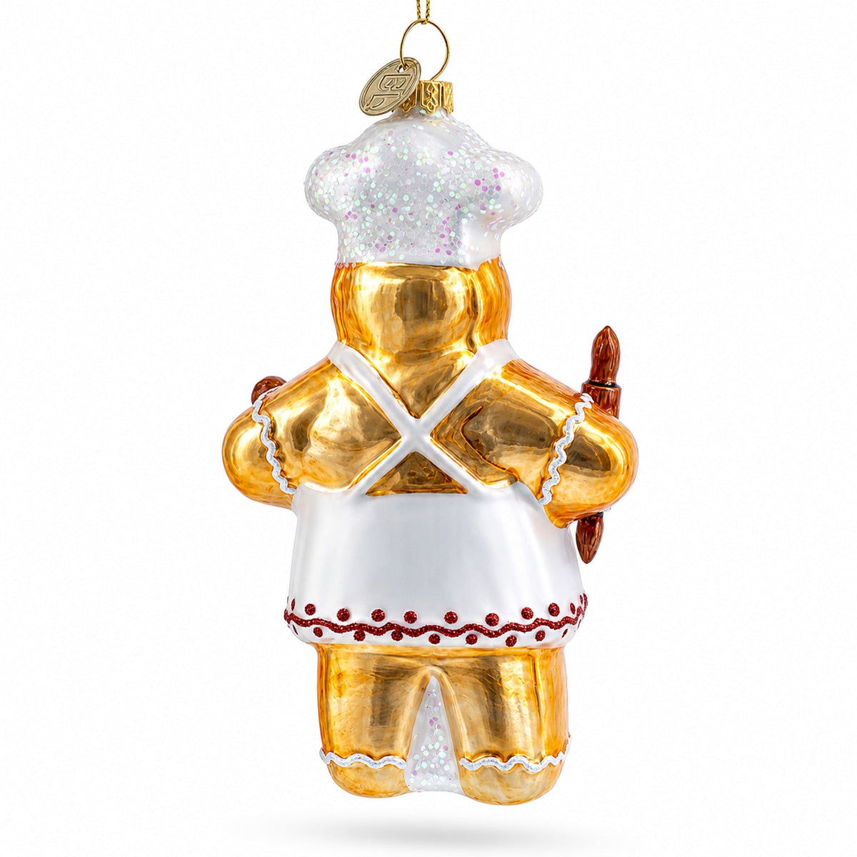 Baking Gingerbread Man Glass Christmas Ornament