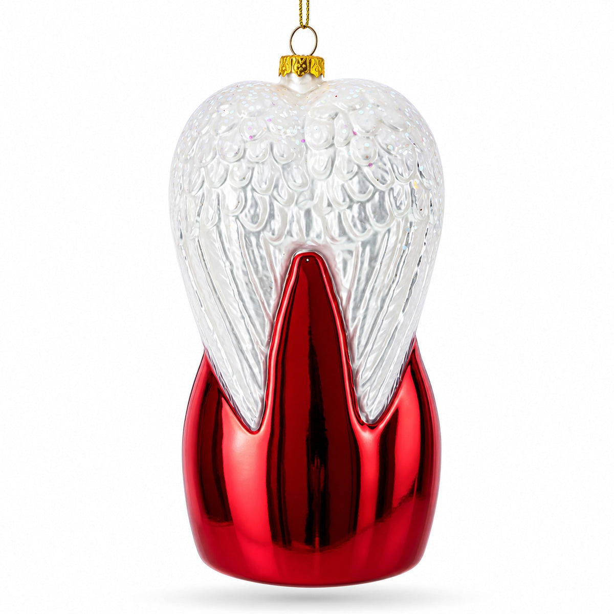 Angel with Three Wise Men Glass Christmas Ornament